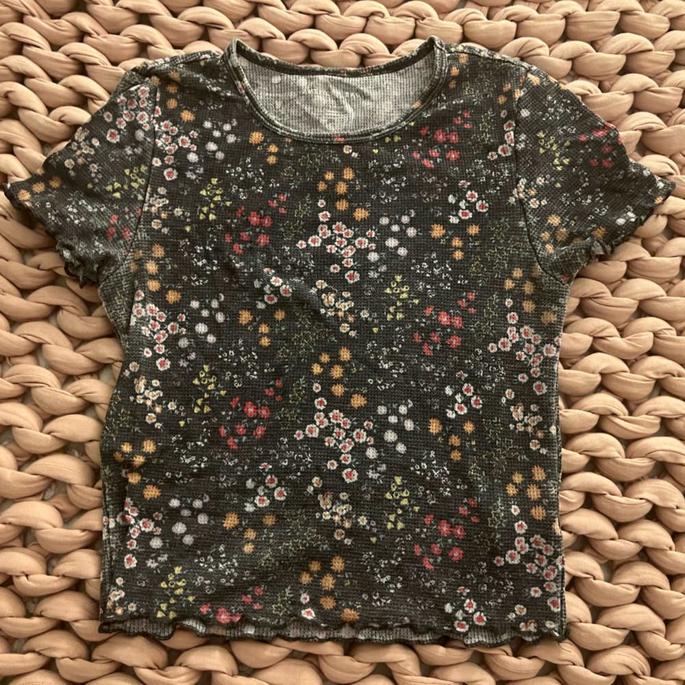 American Eagle Waffle Knit Baby Tee // Size Small